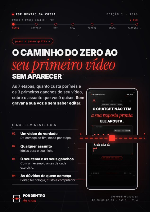 Capa do PDF O caminho do zero ao seu primeiro vídeo sem aparecer