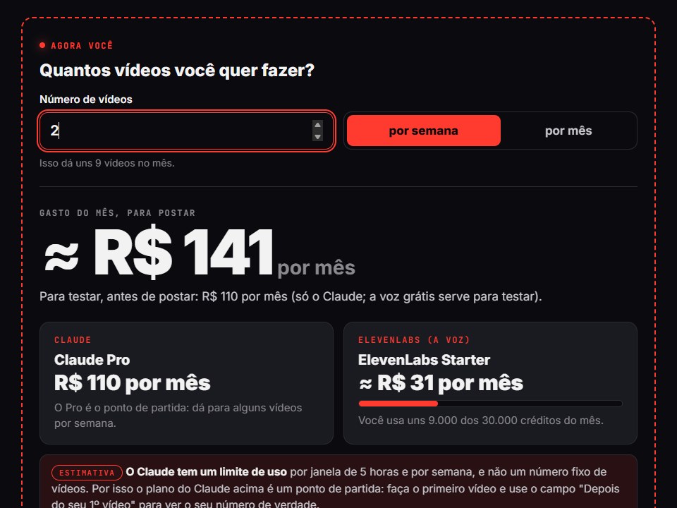 O painel do mês preenchido